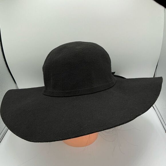 Elegant Vintage Black Wide-Brim Hat with a tie - Picture 5 of 6